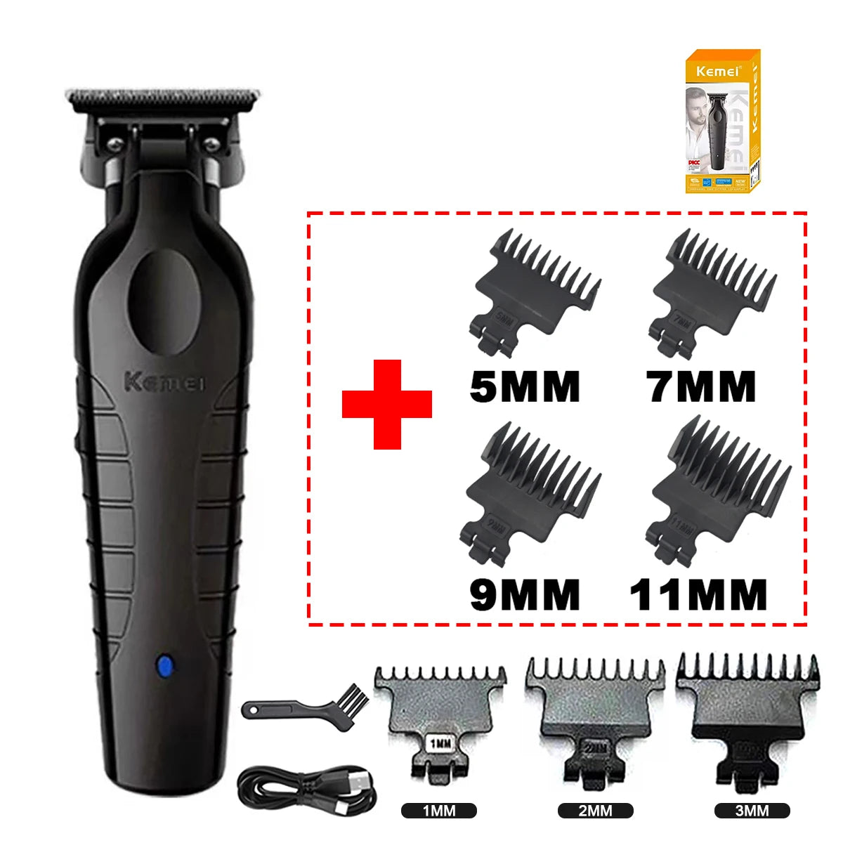 Barber Cordless Hair Trimmer 0mm Zero Gapped Carving Clipper