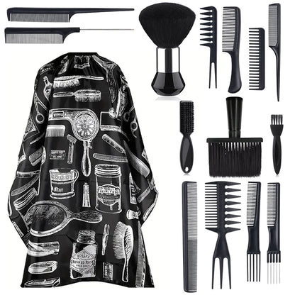 Salon Barber Cloak Set Barber Stylist Cloak with Adjustable Buckle Neck