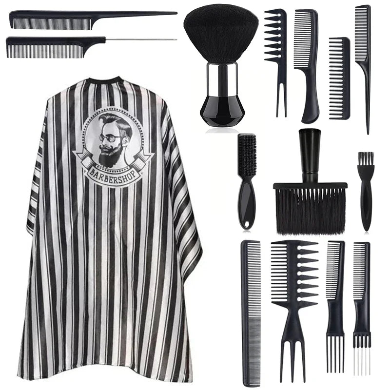 Salon Barber Cloak Set Barber Stylist Cloak with Adjustable Buckle Neck