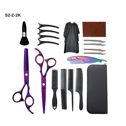 Barber Scissors Set, Stainless Steel Cutting Thinning Shears with Cape