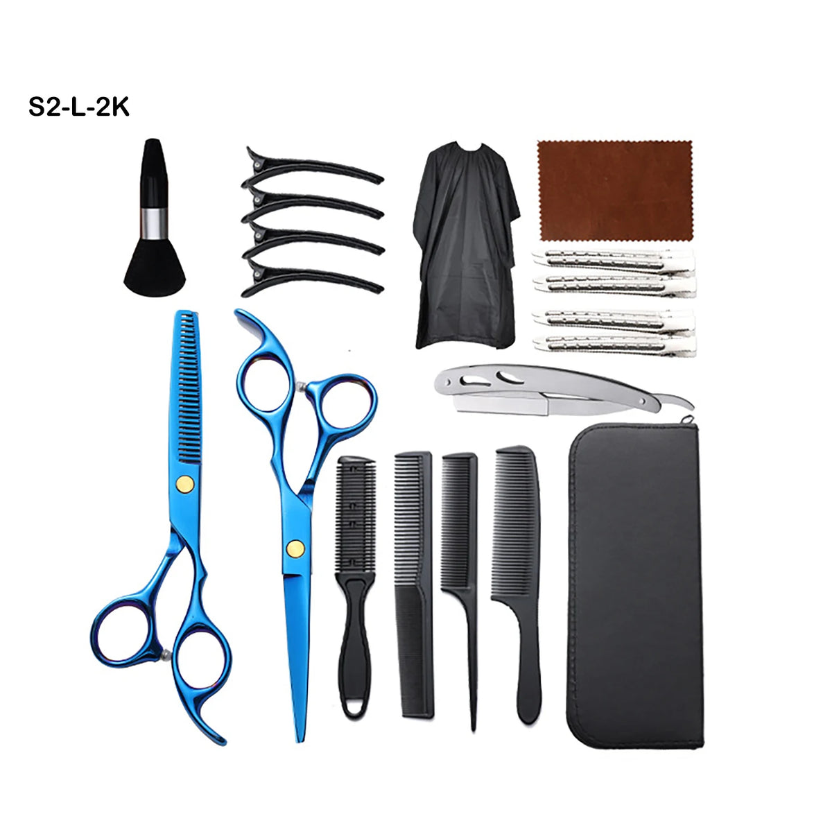Barber Scissors Set, Stainless Steel Cutting Thinning Shears with Cape