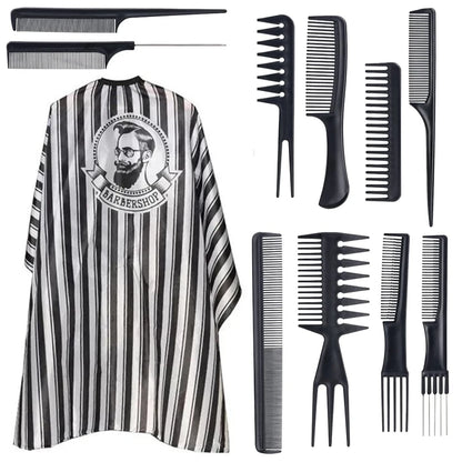 Salon Barber Cloak Set Barber Stylist Cloak with Adjustable Buckle Neck