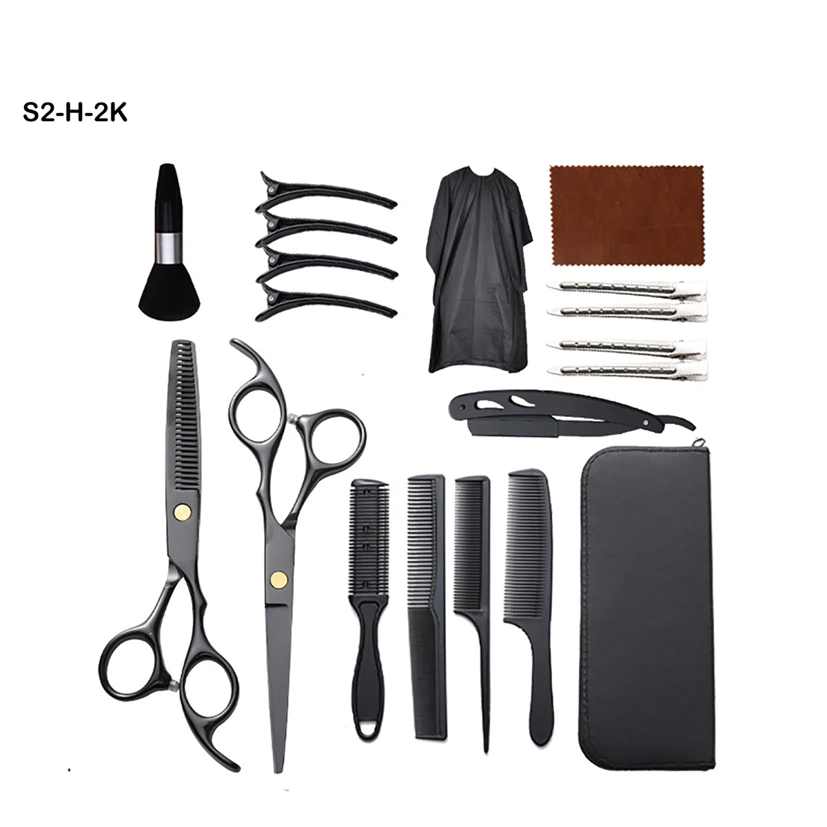 Barber Scissors Set, Stainless Steel Cutting Thinning Shears with Cape