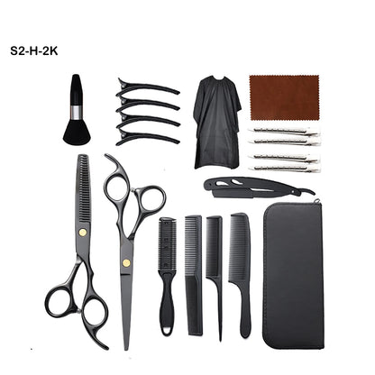 Barber Scissors Set, Stainless Steel Cutting Thinning Shears with Cape