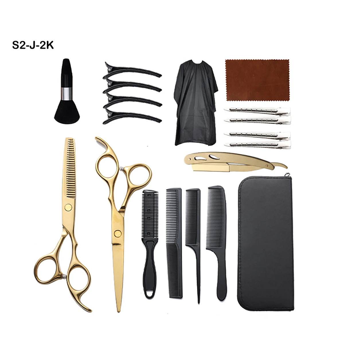 Barber Scissors Set, Stainless Steel Cutting Thinning Shears with Cape