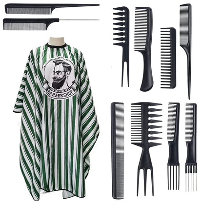 Salon Barber Cloak Set Barber Stylist Cloak with Adjustable Buckle Neck