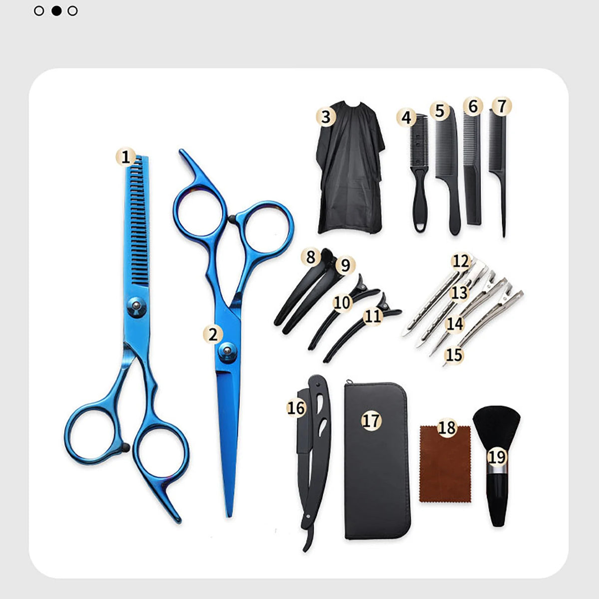 Barber Scissors Set, Stainless Steel Cutting Thinning Shears with Cape