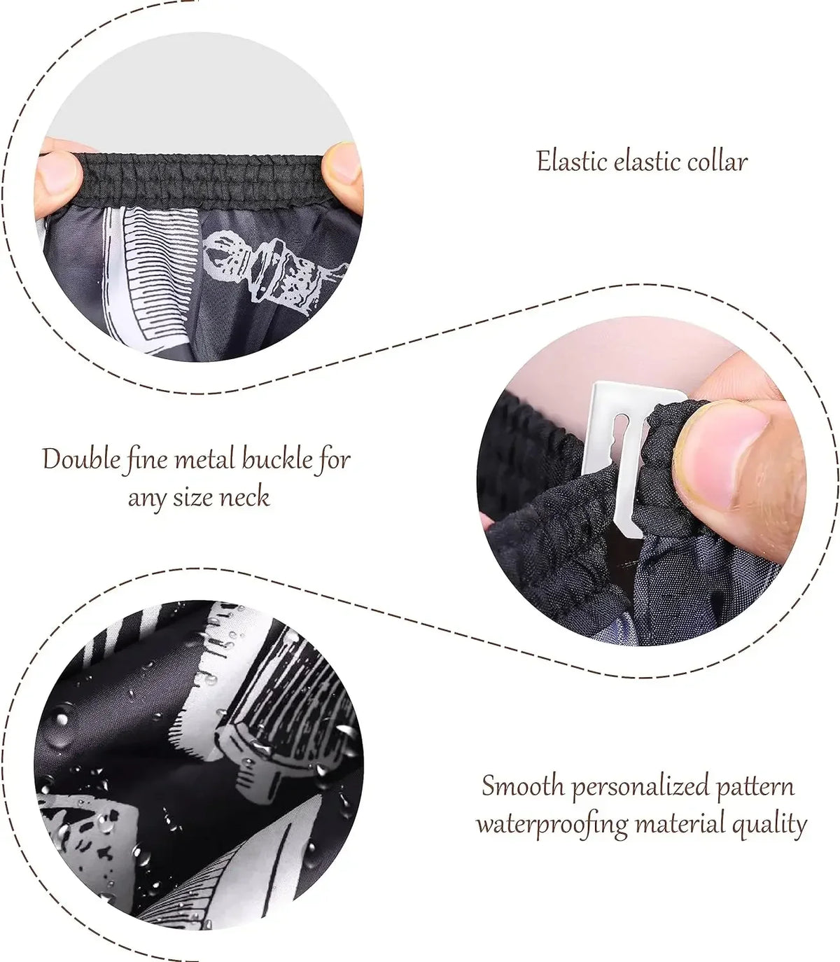 Salon Barber Cloak Set Barber Stylist Cloak with Adjustable Buckle Neck