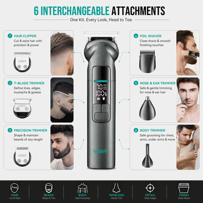 Beard Trimmer For Men, All-in-One Grooming Kit With Hair Clippers,