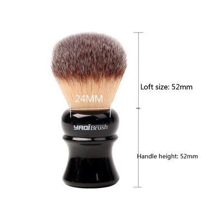 Black Handle Yellow Synthetic Hair Knot Mens Wet Shaving Brush