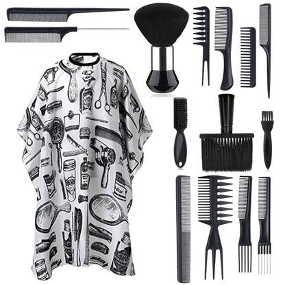Salon Barber Cloak Set Barber Stylist Cloak with Adjustable Buckle Neck