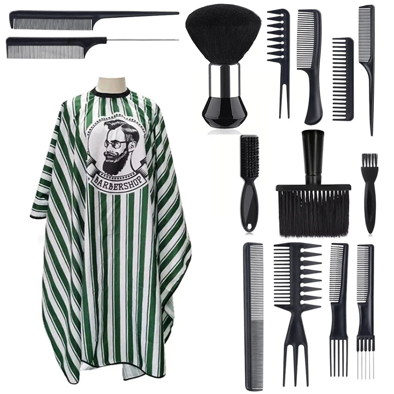 Salon Barber Cloak Set Barber Stylist Cloak with Adjustable Buckle Neck